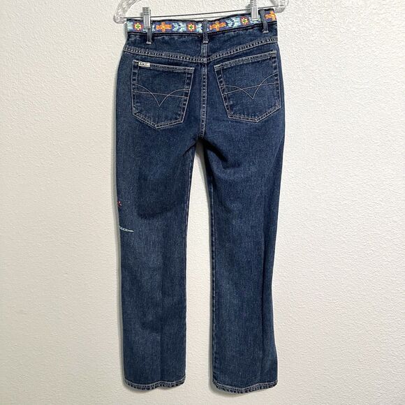 R.V.T. Jean Co Size 9/10 Womens Juniors Jeans Blue Straight Leg Embroidered Y2K - Picture 5 of 16
